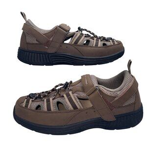 Orthofeet Mens Brown Outdoor Sandals Size 11W Orthopedic Comfort Adjustable